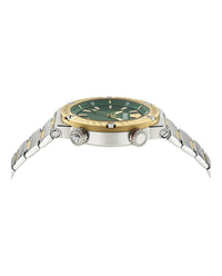 Versace Mens Two Tone 43mm Bracelet Fashion Watch
