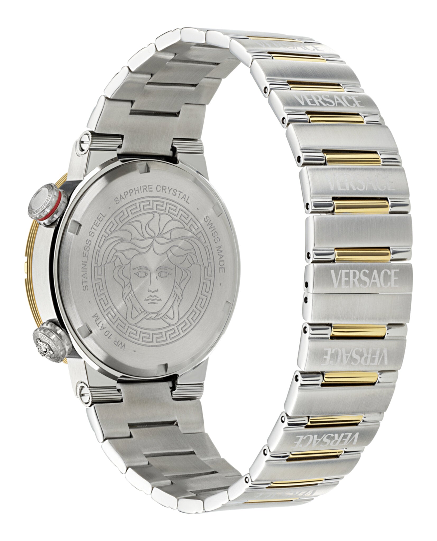 Versace Mens Two Tone 43mm Bracelet Fashion Watch