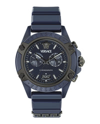 Versace Versace Mens  Blue 44mm Strap Fashion Watch