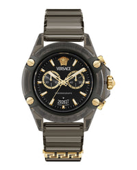 Versace Mens Black 44mm Strap Fashion Watch