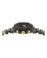 Versace Mens Black 44mm Strap Fashion Watch