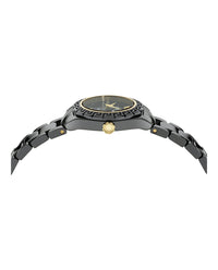 Versace Versace Womens  Black 28mm Bracelet Fashion Watch