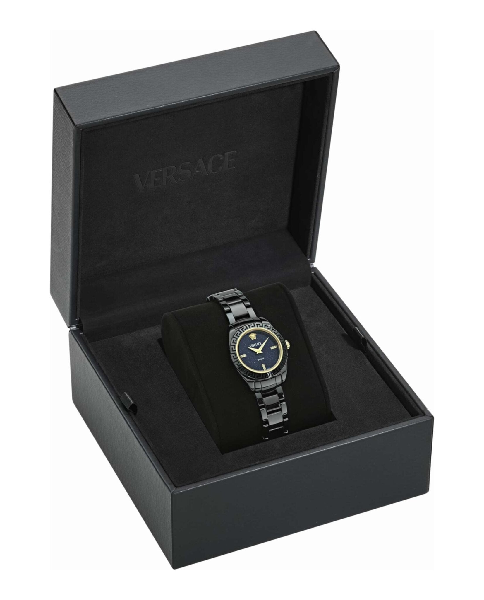 Versace Versace Womens  Black 28mm Bracelet Fashion Watch