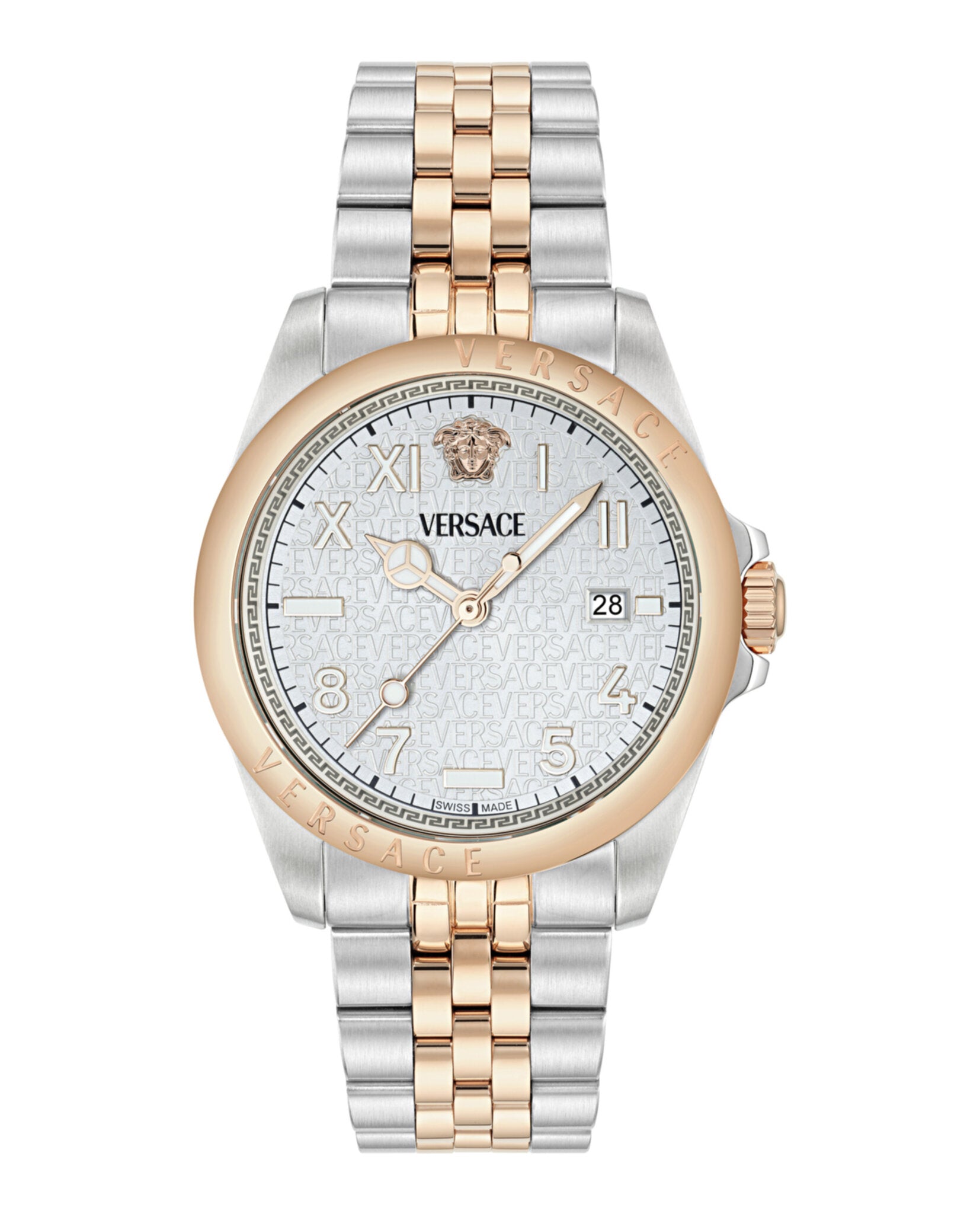 Versace Mens Two Tone 41mm Bracelet Fashion Watch