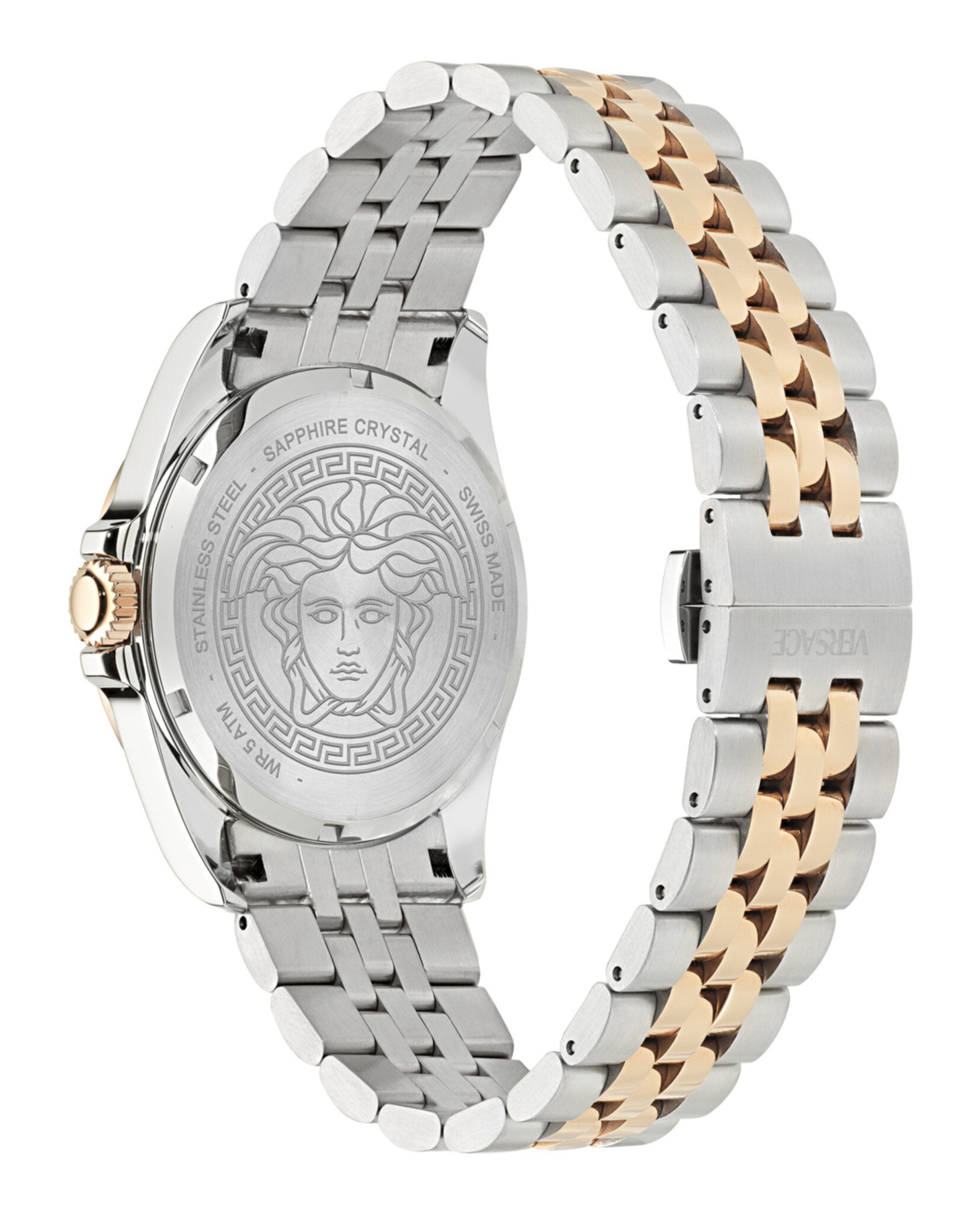 Versace Mens Two Tone 41mm Bracelet Fashion Watch