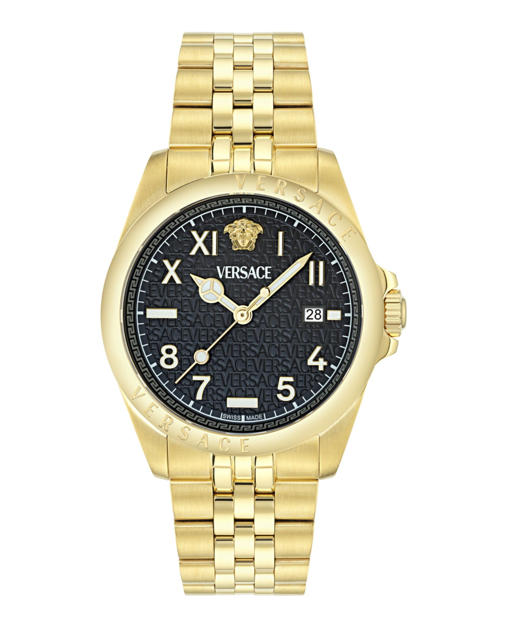 Versace Mens Gold 41mm Bracelet Fashion Watch