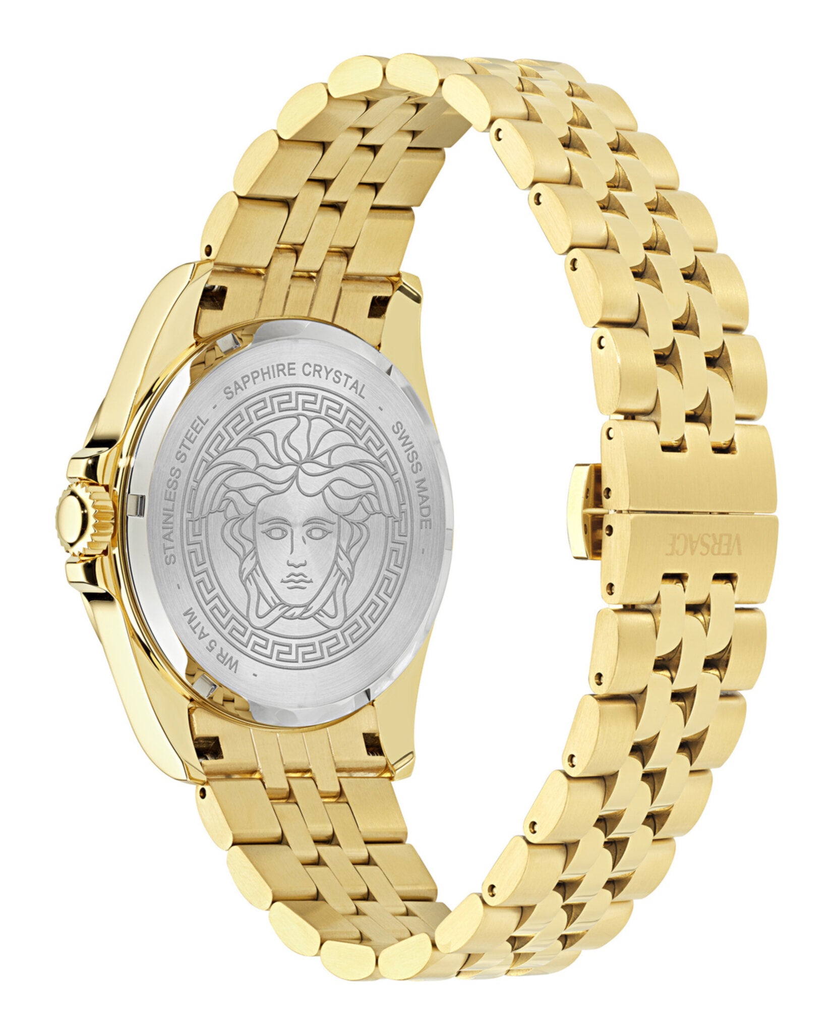 Versace Mens Gold 41mm Bracelet Fashion Watch
