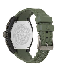 Versace Mens Black 44mm Strap Fashion Watch