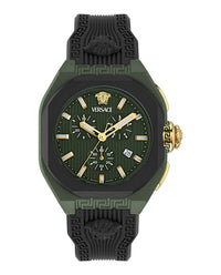 Versace Mens Green 44mm Strap Fashion Watch