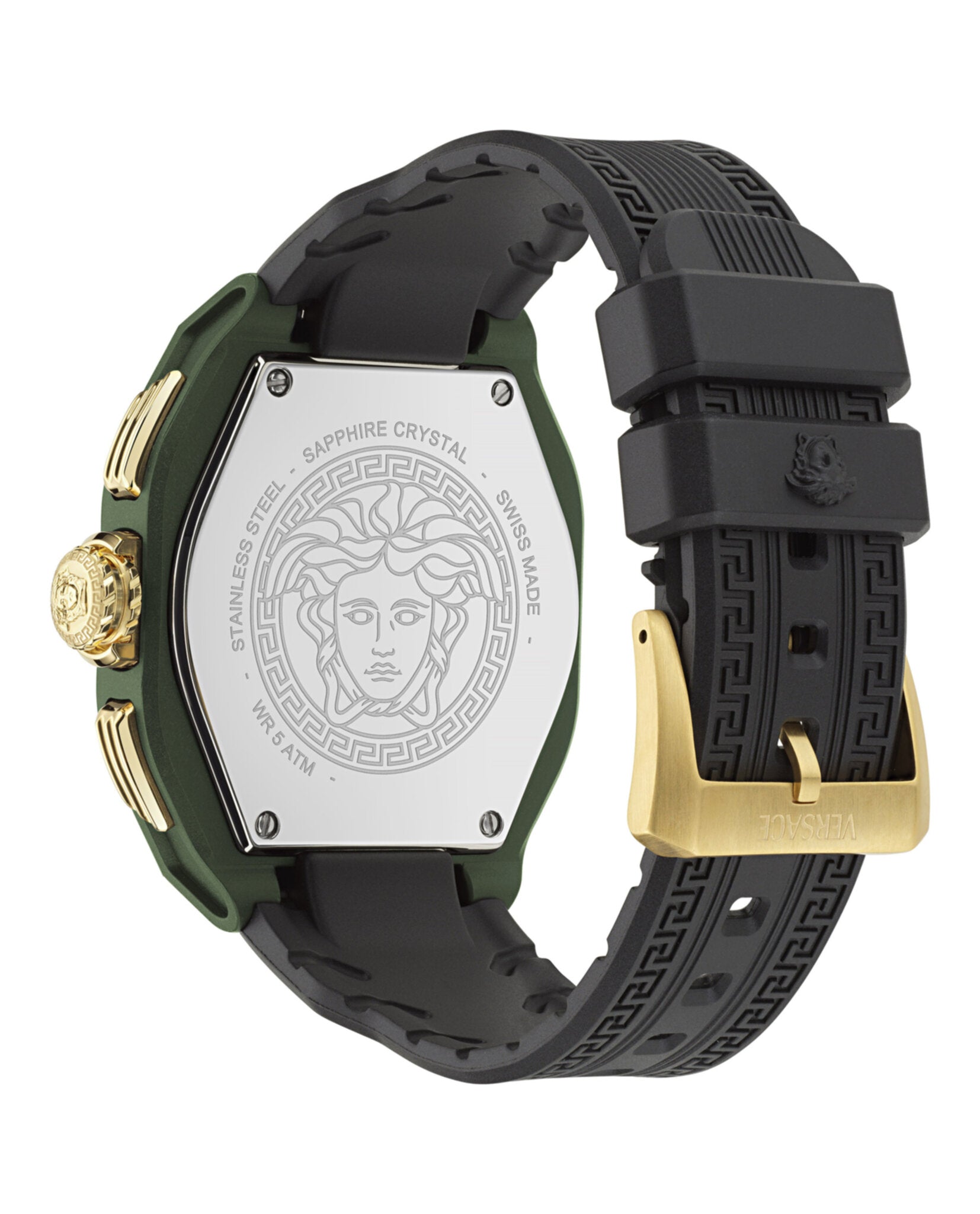 Versace Mens Green 44mm Strap Fashion Watch