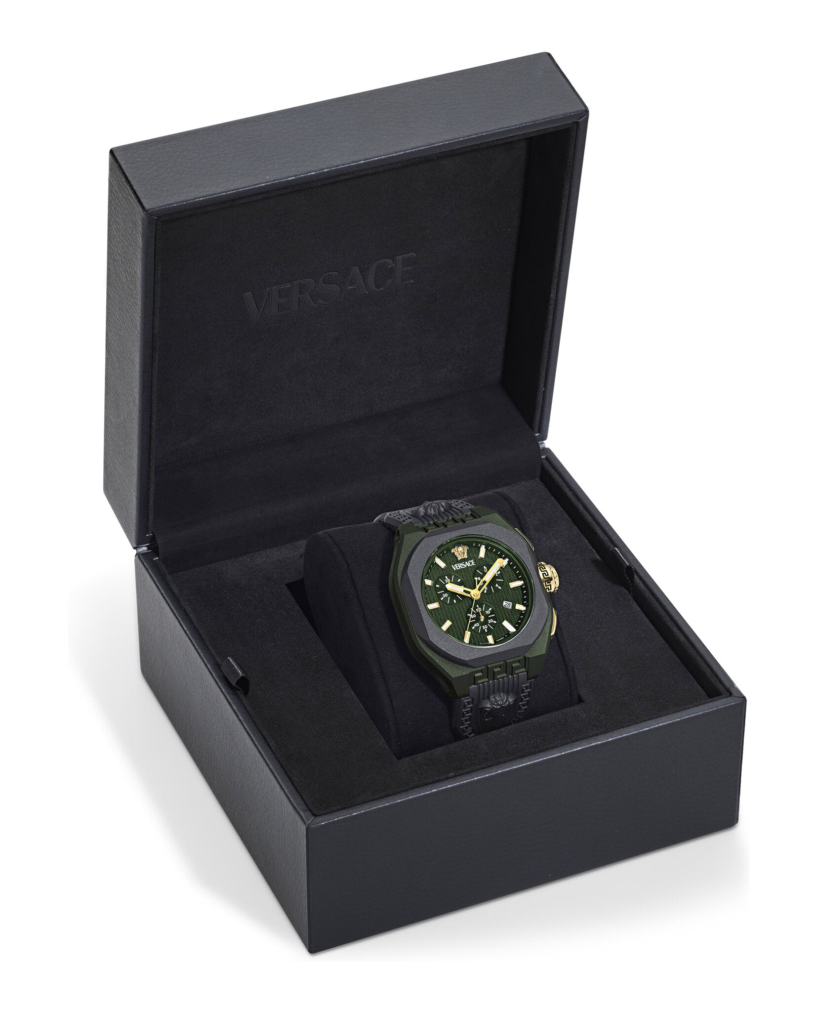 Versace Mens Green 44mm Strap Fashion Watch