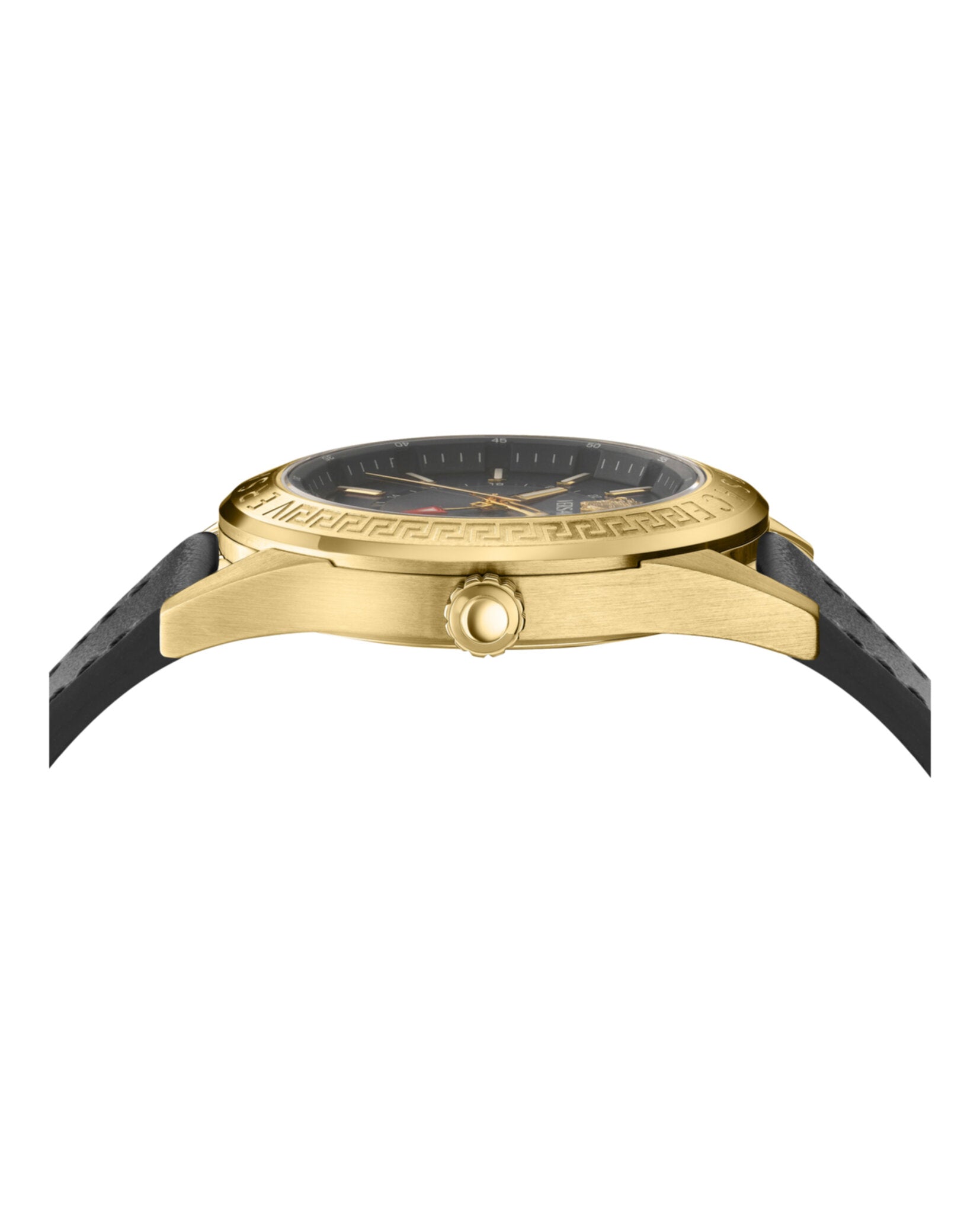 Versace Mens Gold 42mm Strap Fashion Watch