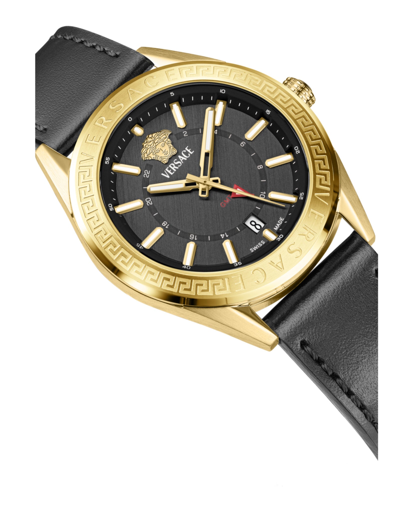 Versace Mens Gold 42mm Strap Fashion Watch