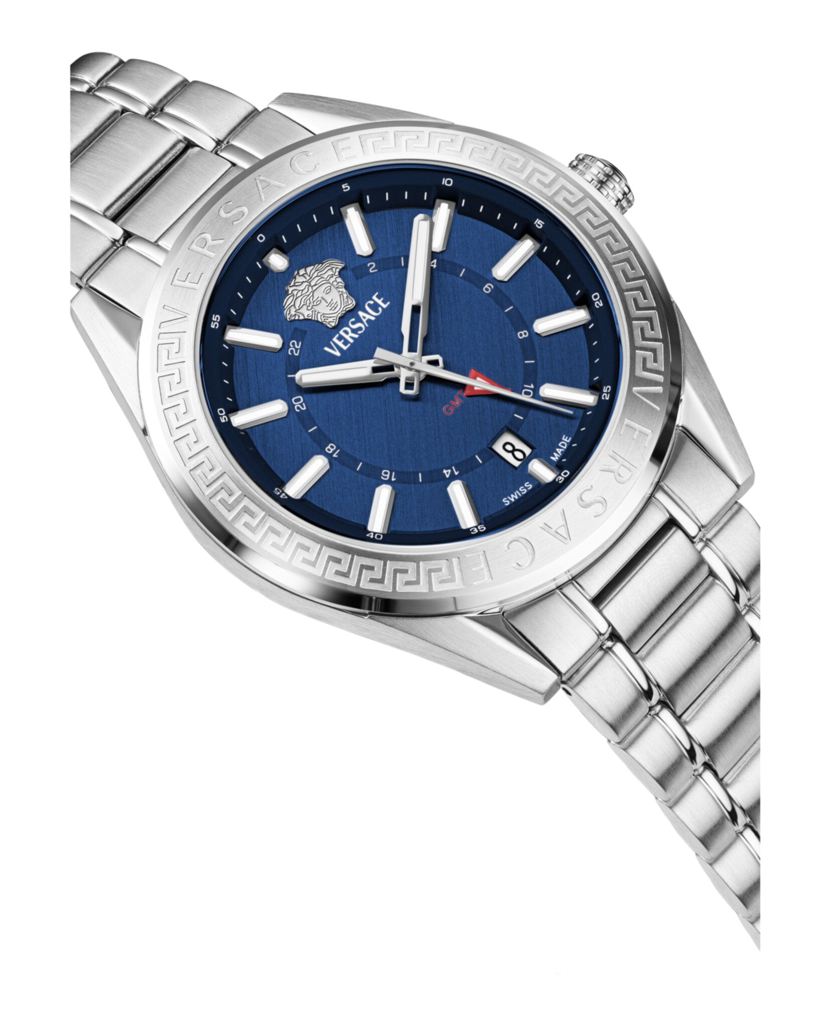 Versace Mens Stainless Steel 42mm Bracelet Fashion Watch
