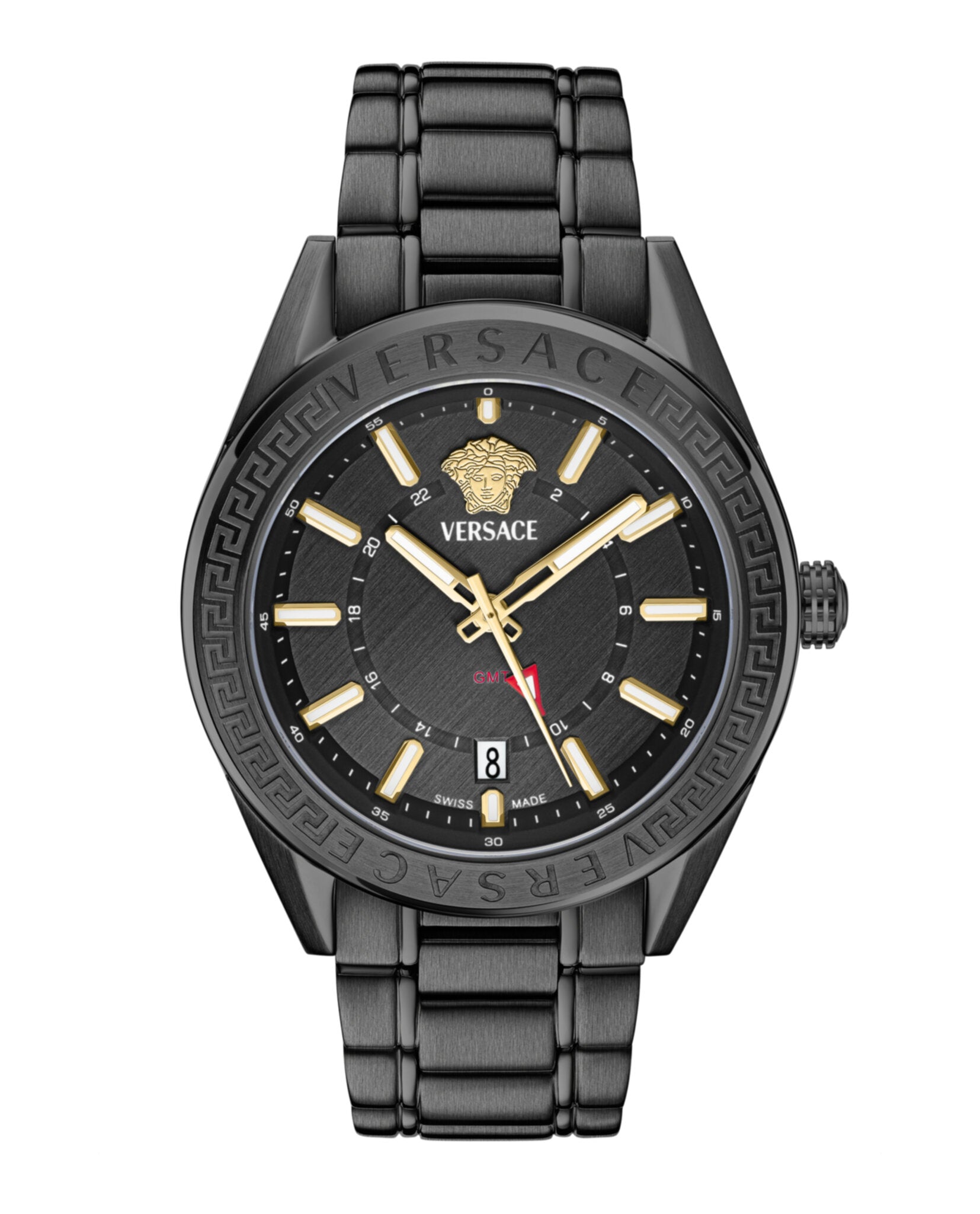 Versace Mens Black 42mm Bracelet Fashion Watch