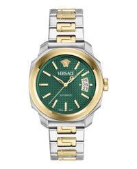 Versace Mens Two Tone 42mm Bracelet Fashion Watch