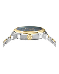 Versace Mens Two Tone 42mm Bracelet Fashion Watch