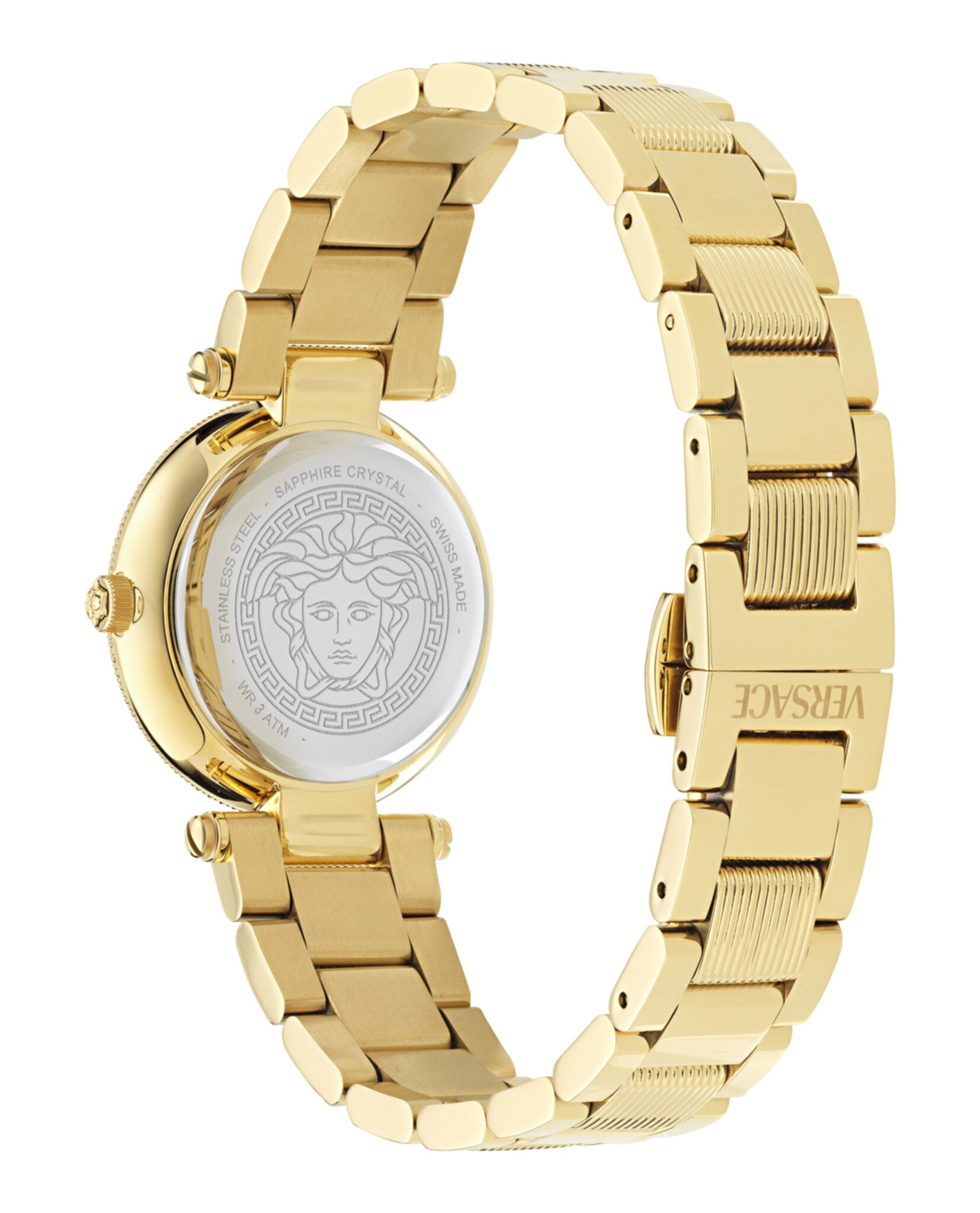 Versace Womens Gold 30mm Bracelet Fashion Watch