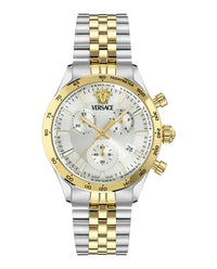 Versace Mens Two Tone 40mm Bracelet Fashion Watch
