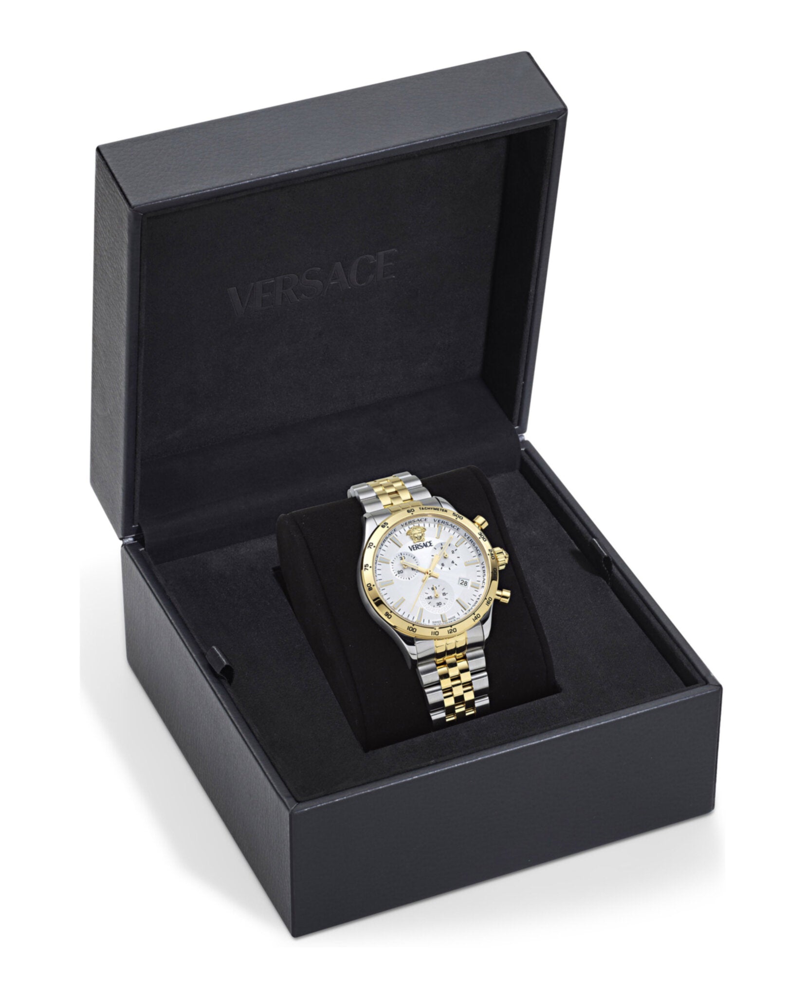 Versace Mens Two Tone 40mm Bracelet Fashion Watch