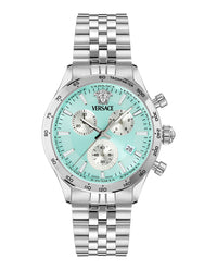 Versace Mens Stainless Steel 40mm Bracelet Fashion Watch