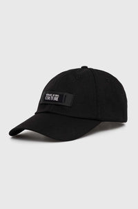 Versace Jeans Couture Black Logo Patch Baseball Cap – Cotton Hat-One Size