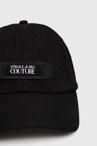 Versace Jeans Couture Black Logo Patch Baseball Cap – Cotton Hat-One Size