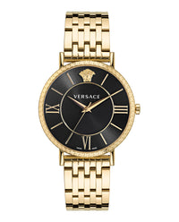Versace Mens Gold 42mm Bracelet Fashion Watch