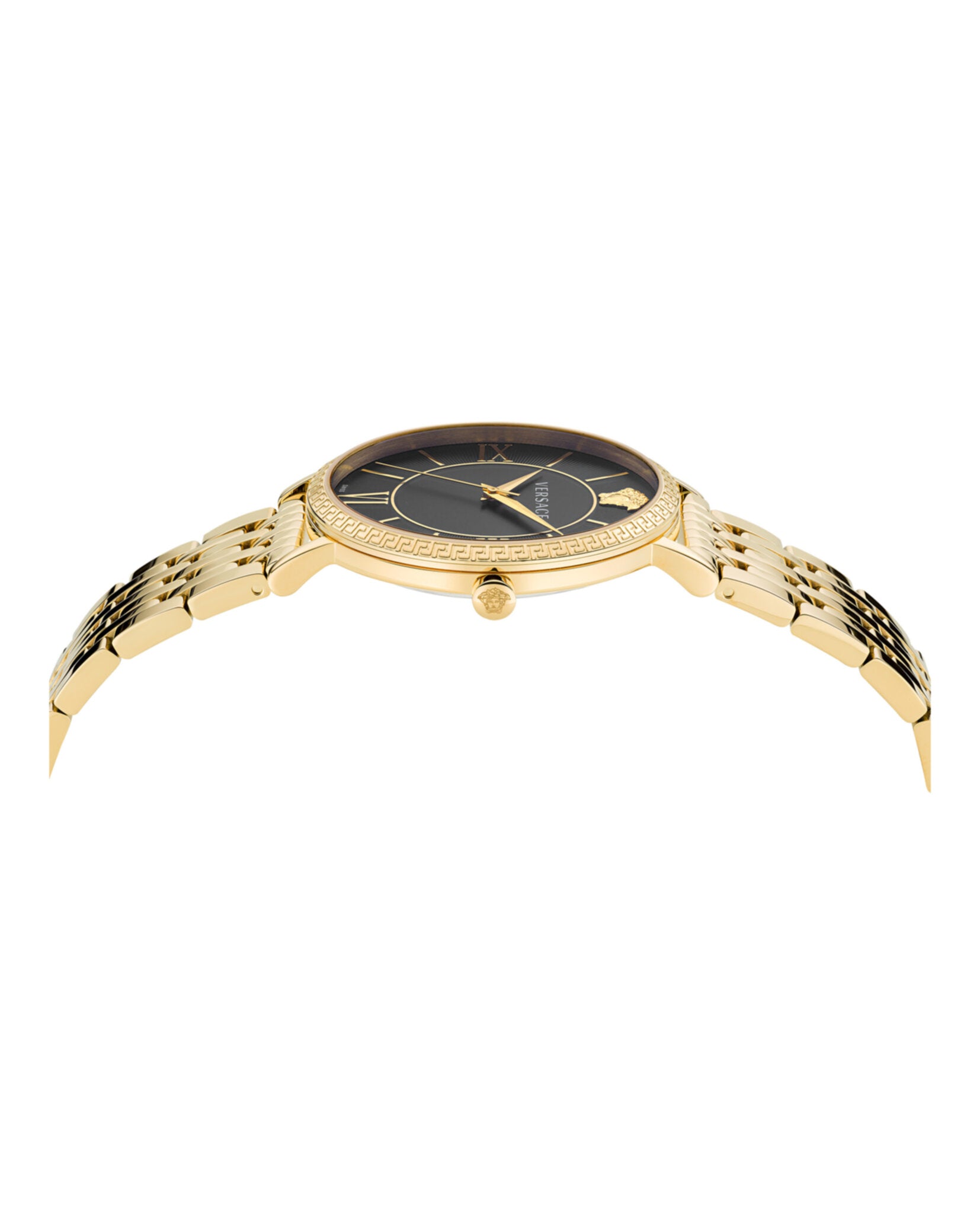 Versace Mens Gold 42mm Bracelet Fashion Watch