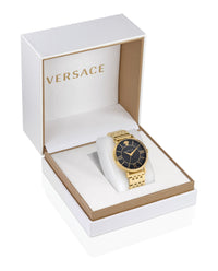 Versace Mens Gold 42mm Bracelet Fashion Watch