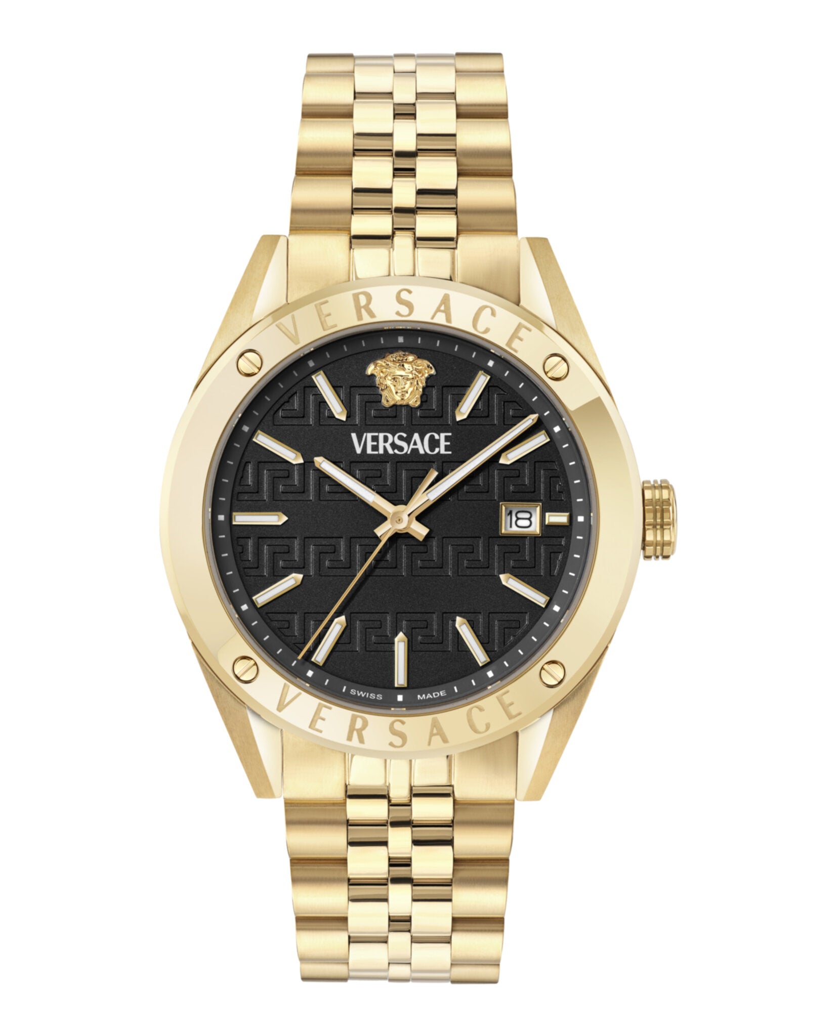 Versace Mens Gold 41mm Bracelet Fashion Watch