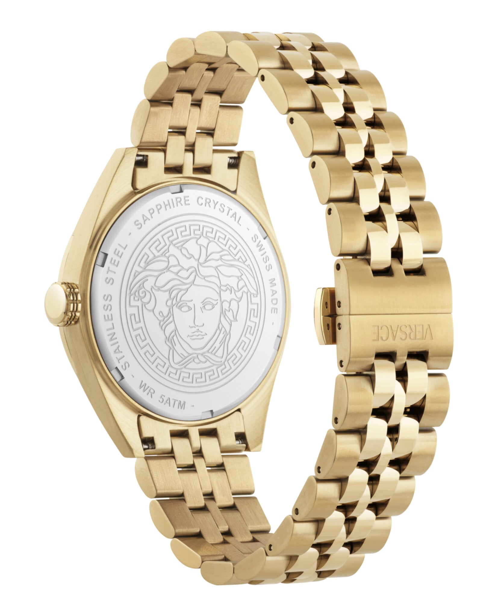 Versace Mens Gold 41mm Bracelet Fashion Watch
