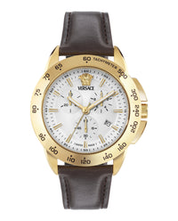 Versace Versace Mens  Gold 44mm Strap Fashion Watch