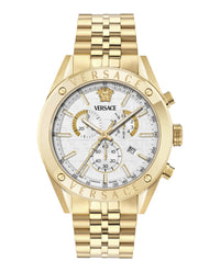 Versace Mens Gold 44mm Bracelet Fashion Watch