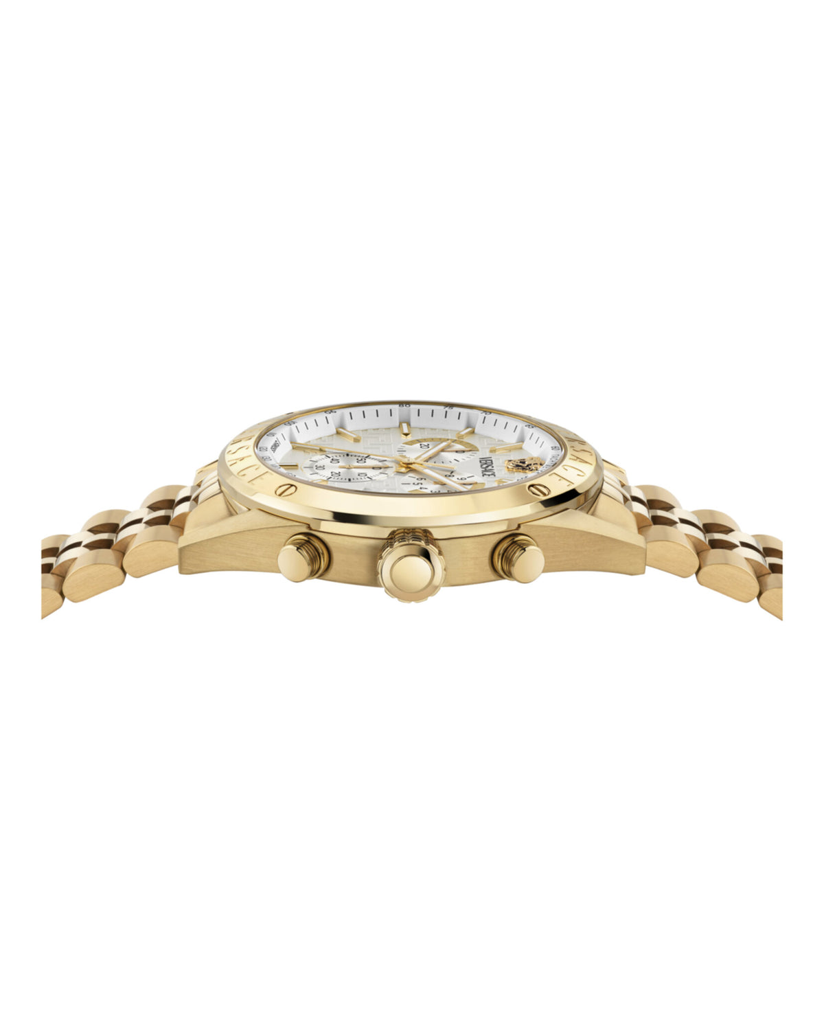 Versace Mens Gold 44mm Bracelet Fashion Watch