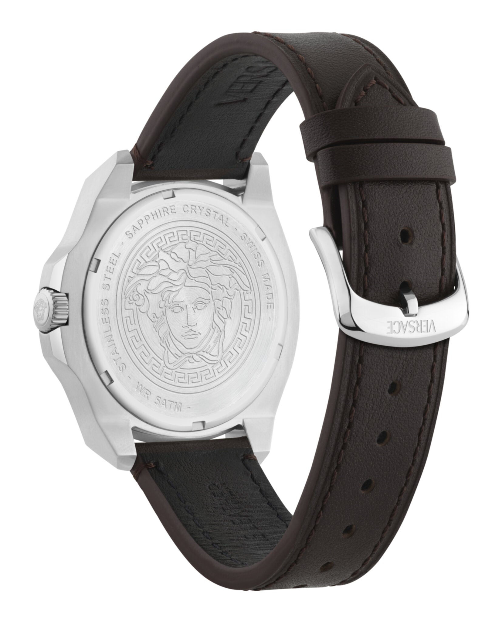 Versace Mens Stainless Steel 42mm Strap Fashion Watch