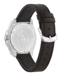Versace Mens Stainless Steel 42mm Strap Fashion Watch