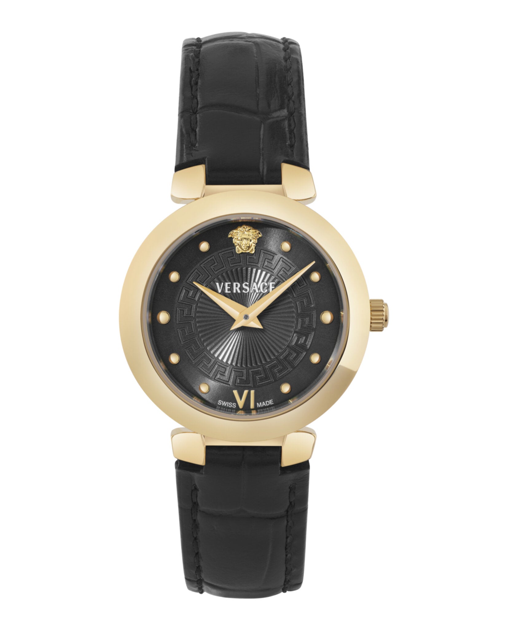 Versace Versace Womens  Gold 30mm Strap Fashion Watch