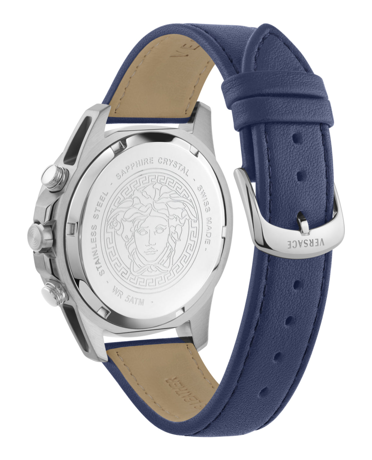 Versace Versace Mens  Stainless Steel 45mm Strap Fashion Watch
