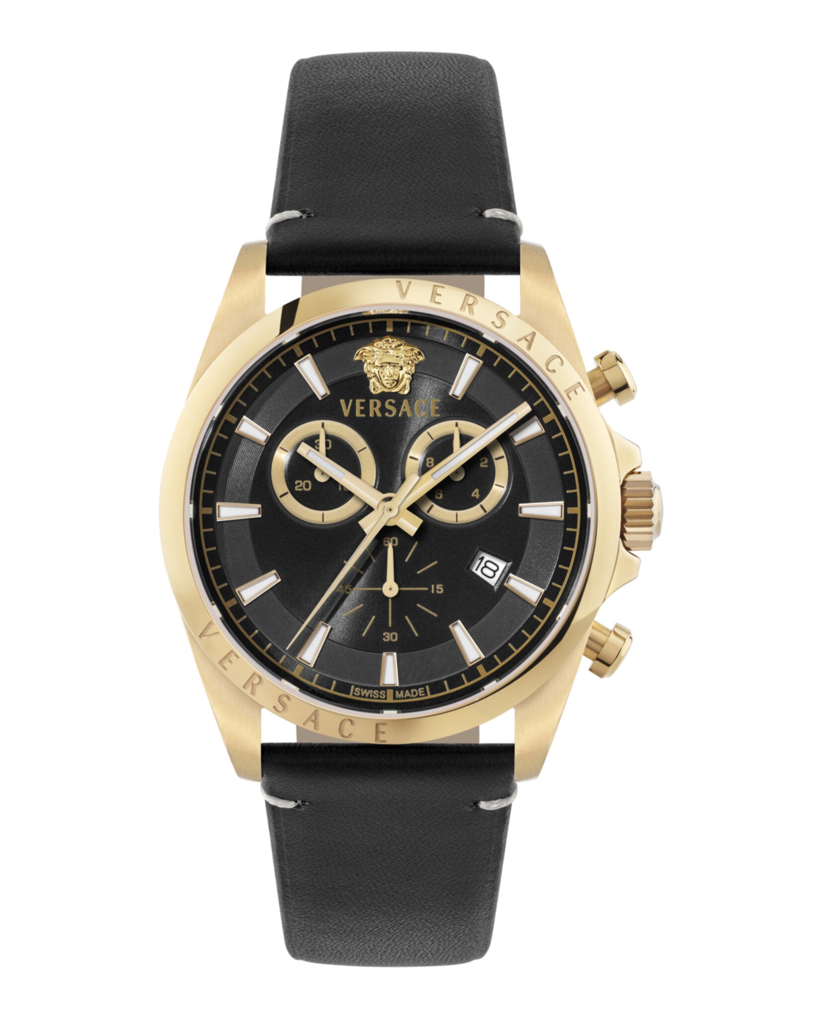 Versace Versace Mens  Gold 42mm Strap Fashion Watch