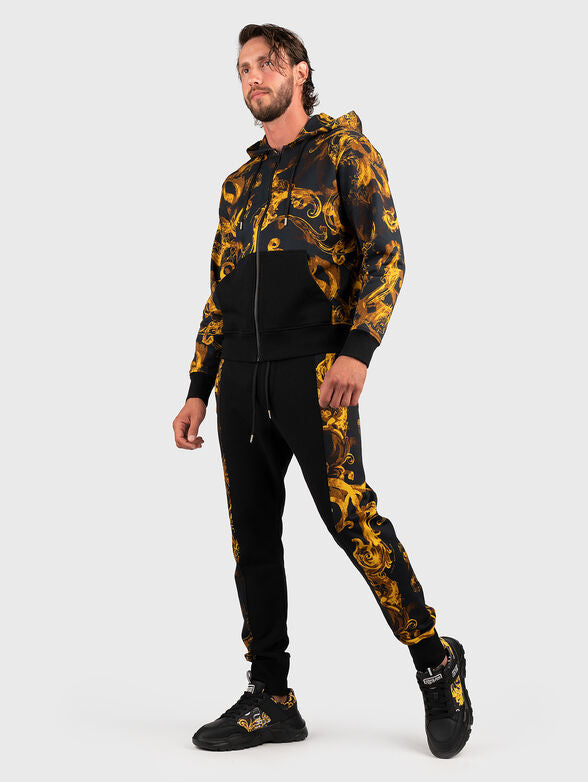 Versace Jeans Couture Black Baroque Panel Joggers – Gold Accents