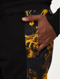 Versace Jeans Couture Black Baroque Panel Joggers – Gold Accents