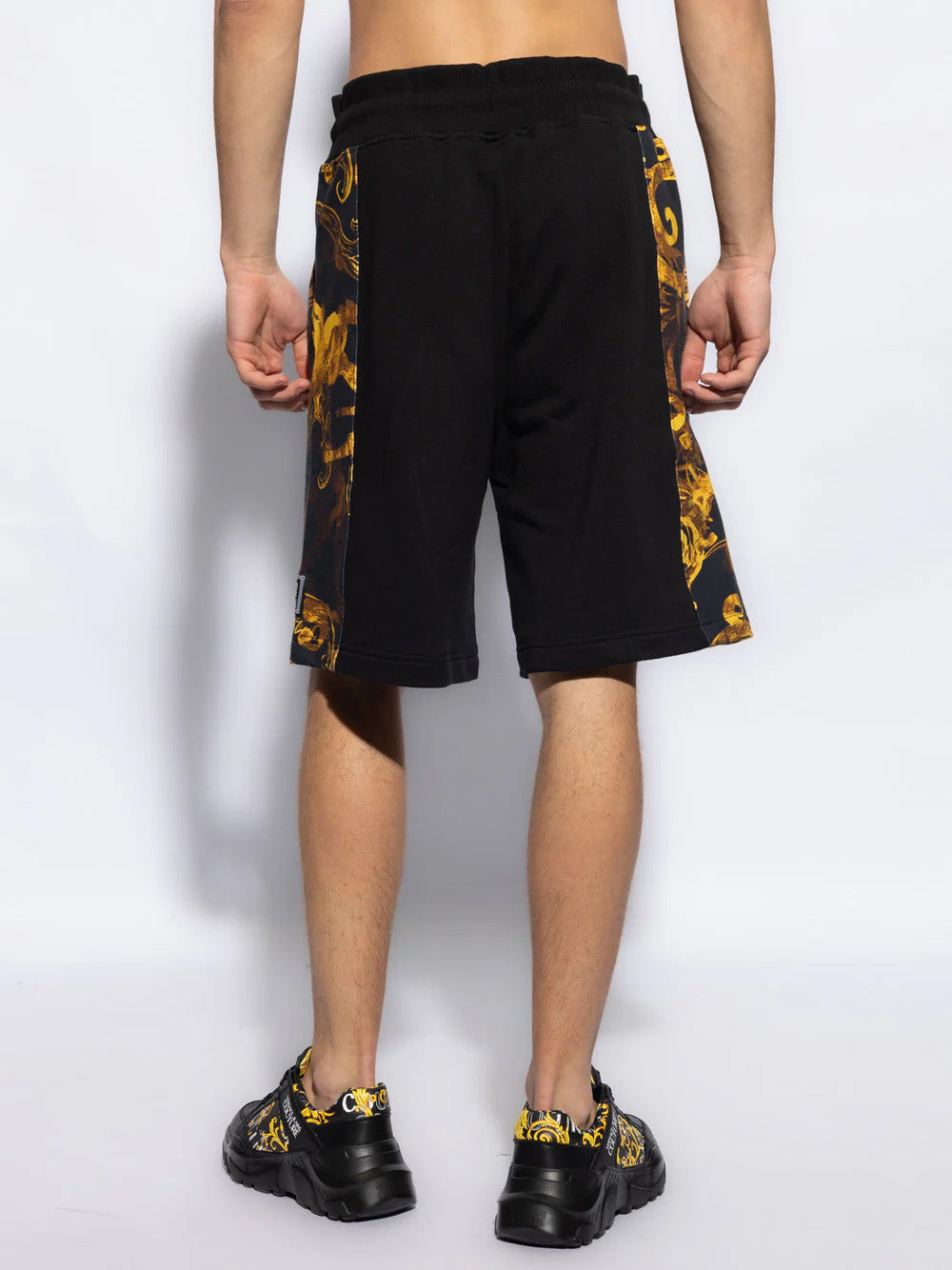 Versace Jeans Couture Black Baroque Shorts – Iconic Style