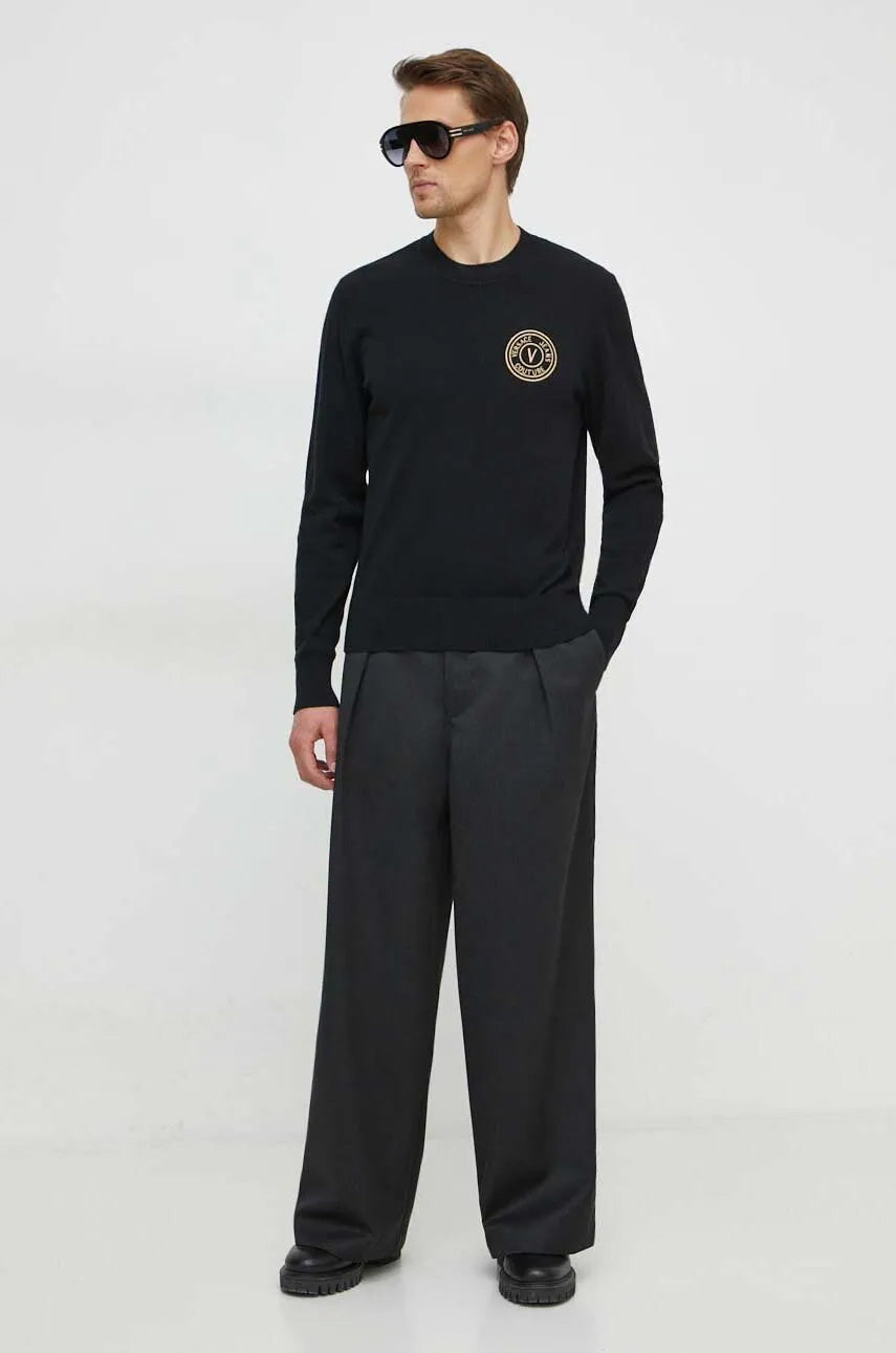 Versace Jeans Couture Sky Blue Logo Sweater – Everyday Elegance