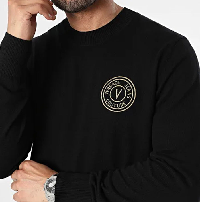 Versace Jeans Couture Sky Blue Logo Sweater – Everyday Elegance
