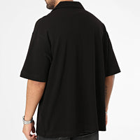 Versace Jeans Couture Black Relaxed Polo – Minimalist with Signature Patch-