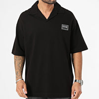 Versace Jeans Couture Black Relaxed Polo – Minimalist with Signature Patch-