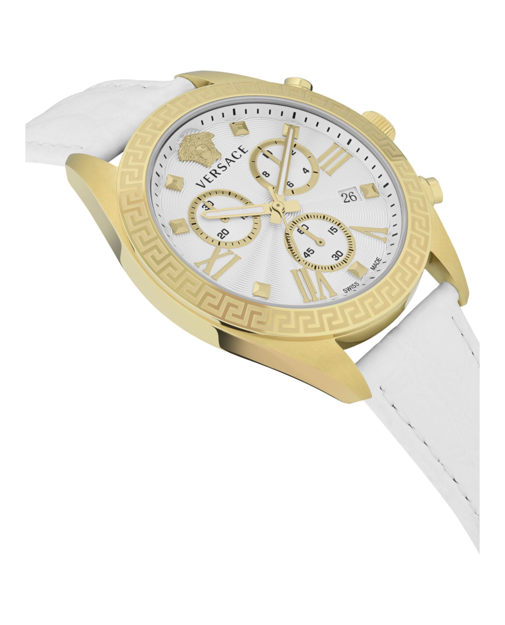 Versace Womens Greca Chrono 40mm Strap Fashion Watch