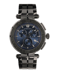 Versace Mens Greca Chrono IP Black 45mm Bracelet Fashion Watch