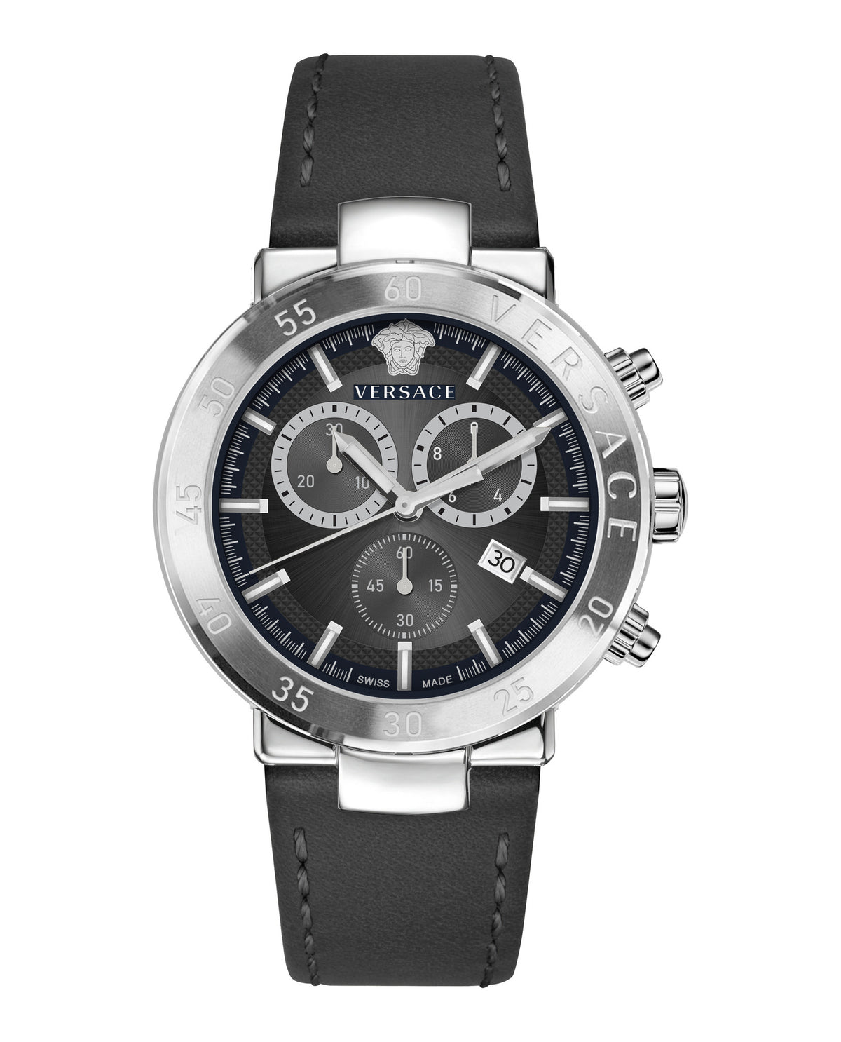 Versace Versace Mens  Stainless Steel 43mm Strap Fashion Watch